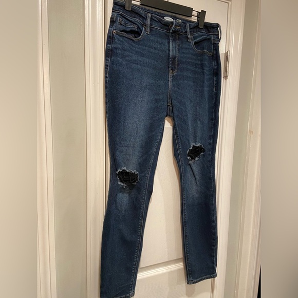 Old Navy Rockstar Super Skinny High Rise Secret Slim Pockets Blue Black Size 10 - Picture 4 of 13